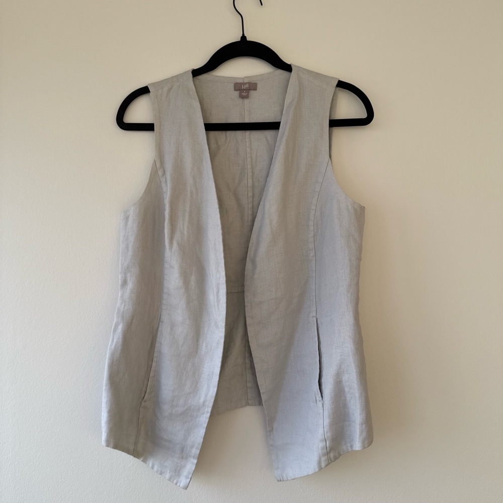 J. Jill Soft Gray Open Vest